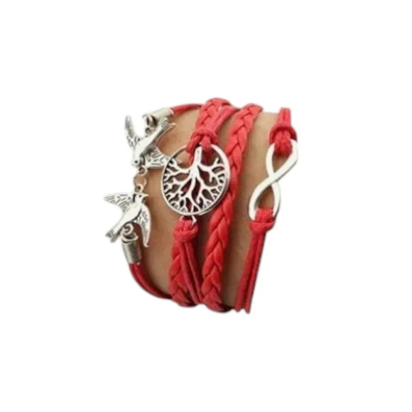 Doves Tree Of Life Infinity Faux Leather Multi-layered Bracelet - Picture 3 of 3